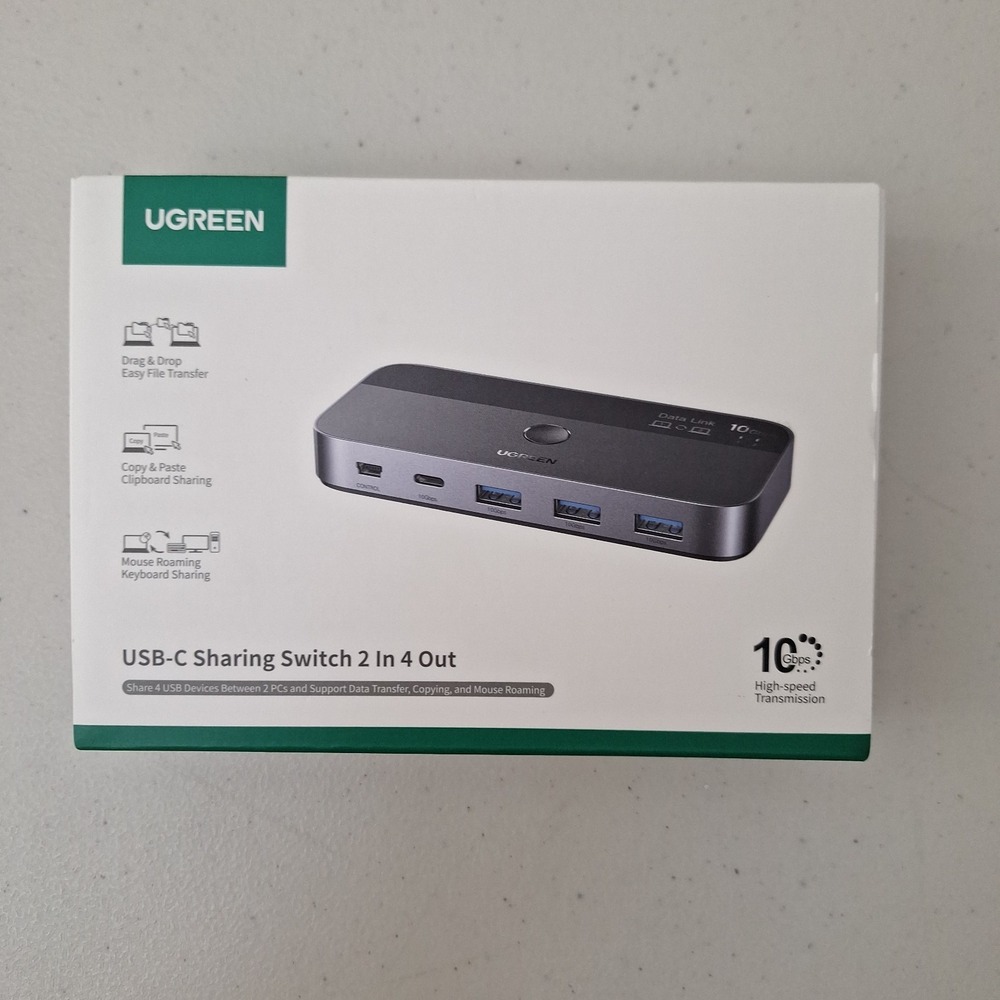UGREEN CM691 USB-C Sharing Switch 2 In 4 Out USB-A, Portable 1.5m NEW SEALED